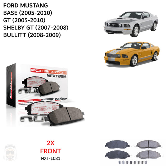 Ford Mustang (2005-2010) - Front Carbon Fiber Ceramic Brake Pads by PowerStop NextGen (base GT Shelby Bullitt) (NXT-1081)