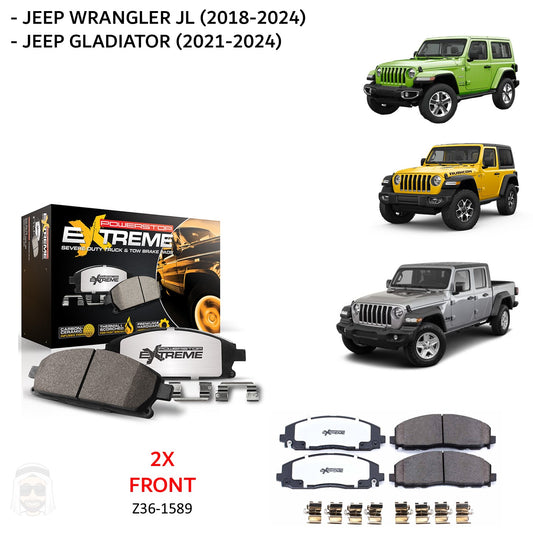 Jeep Wrangler JL & Gladiator - Front Carbon Ceramic Brake Pads by PowerStop Extreme Z36 (Z36-1589)