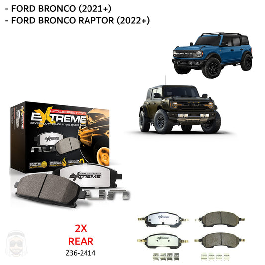 Ford Bronco - Rear Carbon Ceramic Brake Pads by PowerStop Extreme Z36 (Raptor) (Z36-2414)