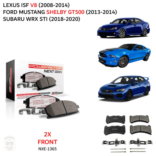Lexus ISF V8 - Front Carbon Fiber Ceramic Brake Pads by PowerStop NextGen (Sport Ford Mustang Shelby GT500 Subaru WRX STi) (NXT-1365)