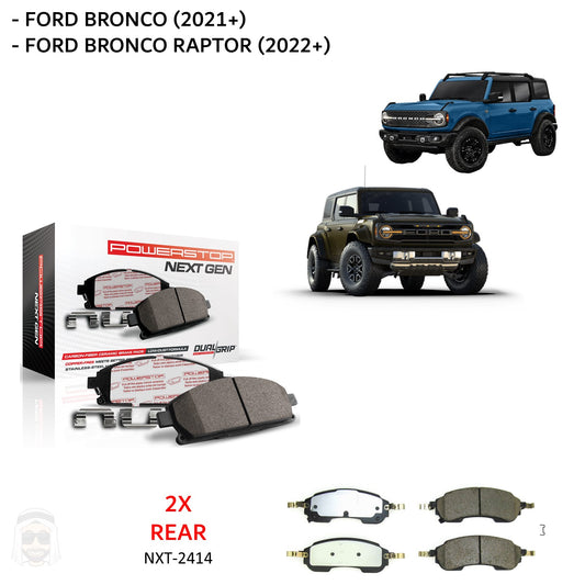 Ford Bronco - Rear Carbon Fiber Ceramic Brake Pads by PowerStop NextGen (Raptor) (NXT-2414)