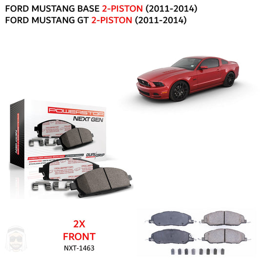Ford Mustang (2011-2014) 2-Piston - Front Carbon Fiber Ceramic Brake Pads by PowerStop NextGen (base GT) (NXT-1463)