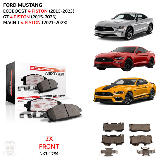 Mustang 2015-2023 (4 Piston) Front Carbon Fiber Ceramic Brake Pads by PowerStop NextGen (Ford EcoBoost Premium GT Mach 1) (NXT-1784)