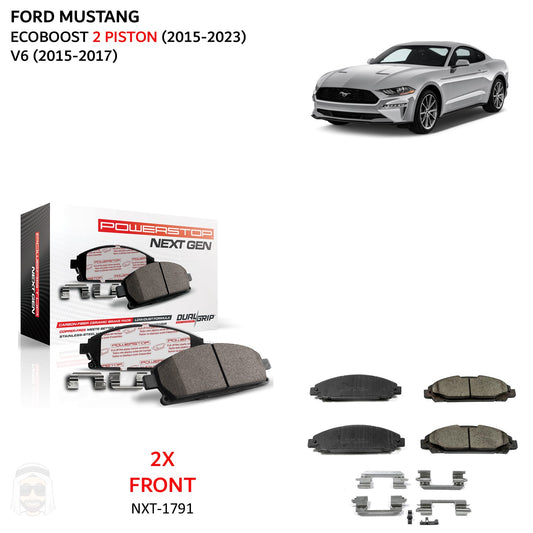 Mustang 2015-2023 (2 Piston) Front Carbon Fiber Ceramic Brake Pads by PowerStop NextGen (Ford EcoBoost Premium V6) (NXT-1791)