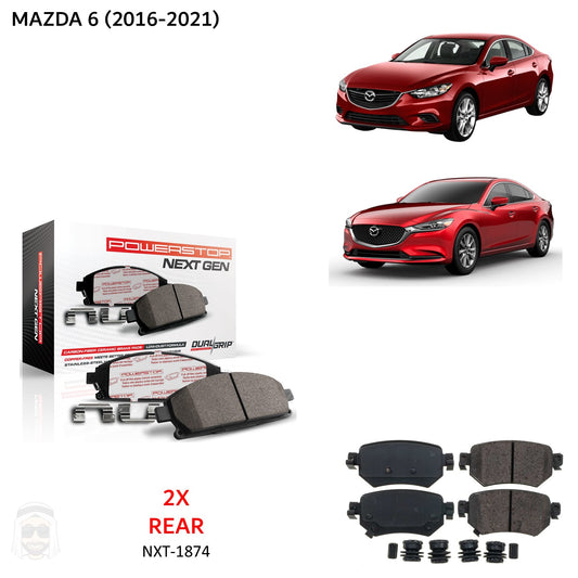 Mazda 6 (2016-2021) Rear Carbon Fiber Ceramic Brake Pads by PowerStop NextGen (NXT-1874)