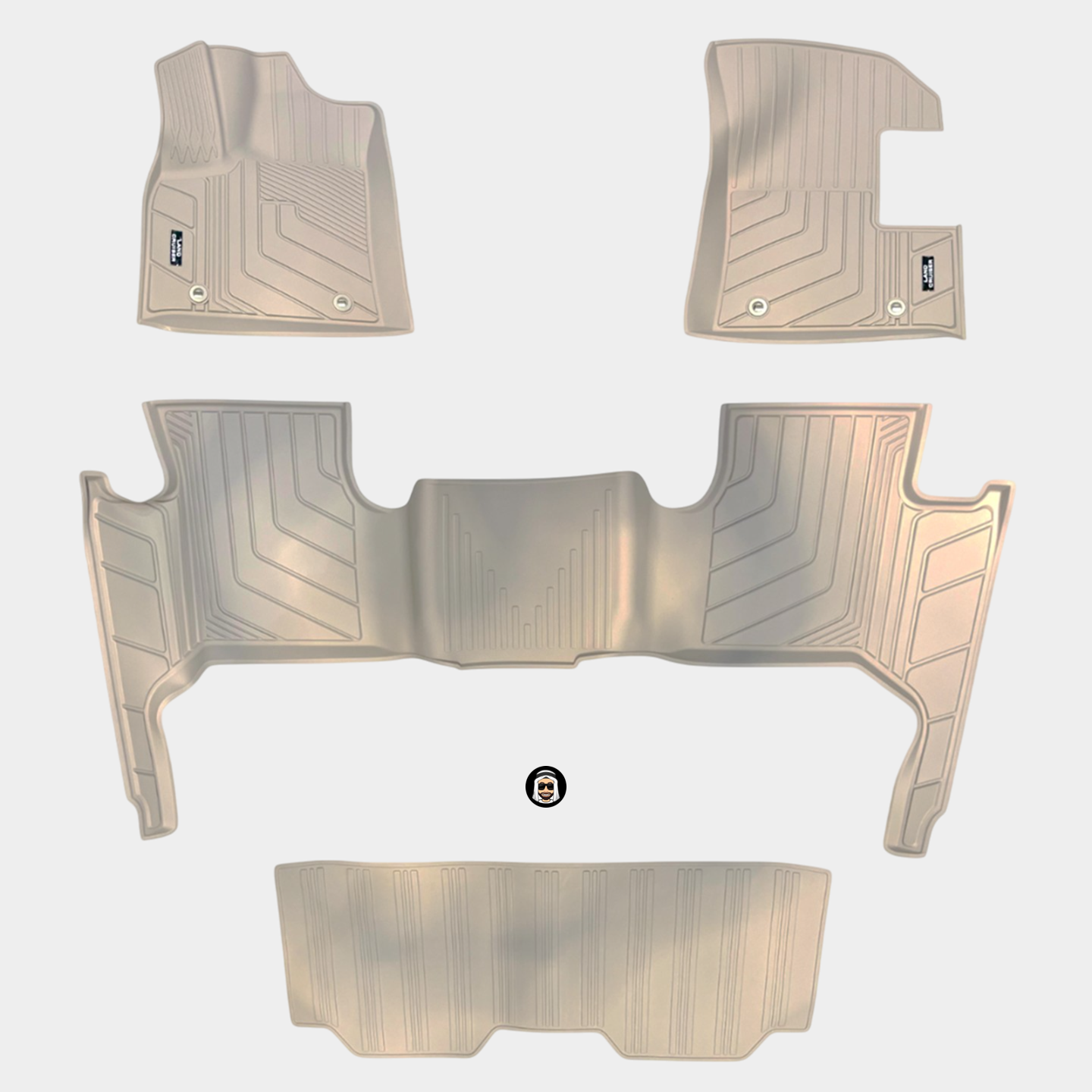 Waterproof Beige Rubber Floor Mats - Toyota Land Cruiser LC300