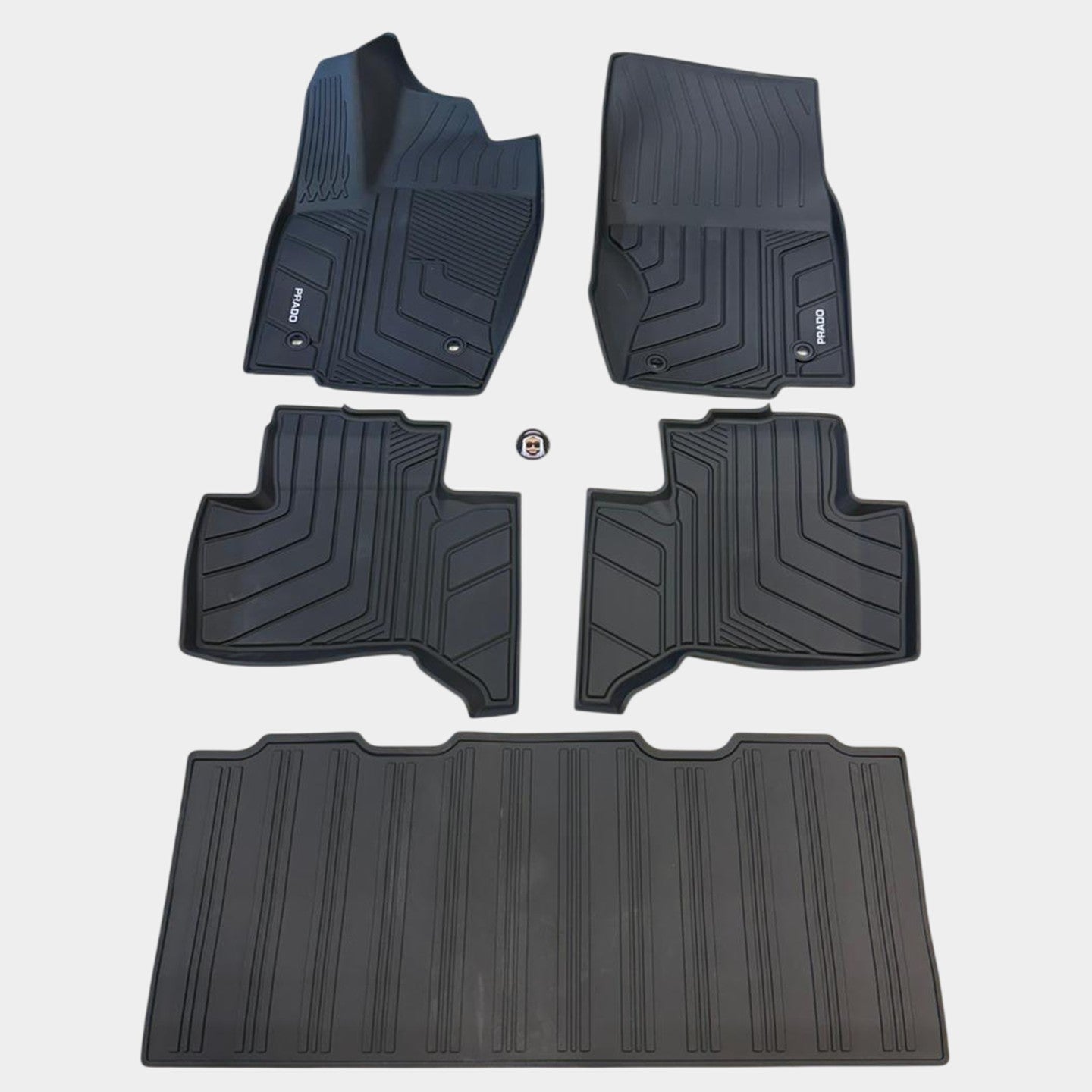 Waterproof Black Rubber Floor Mats - Toyota Prado LC250