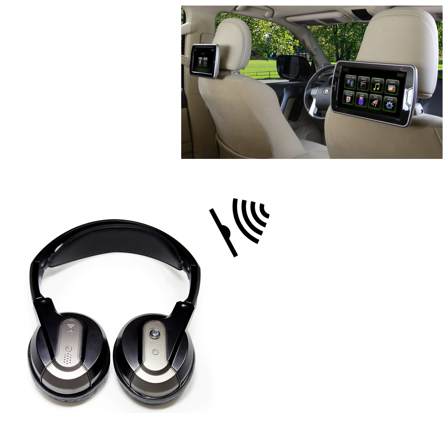 IR Headphones for Rear Seat Entertainment System Screens (Universal)
