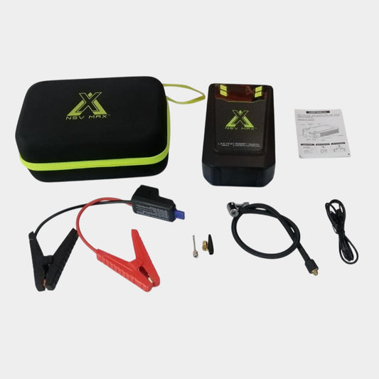 NSV MAX POWER PACK - Emergency Battery Booster, Torch, Power Bank, Compressor