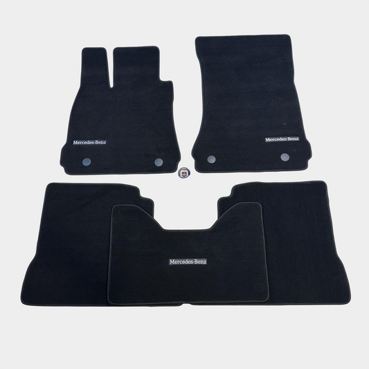 Mercedes S Class W221 Long 2006-2013 Luxury Black Floor Mats with Mercedes-Benz Logo