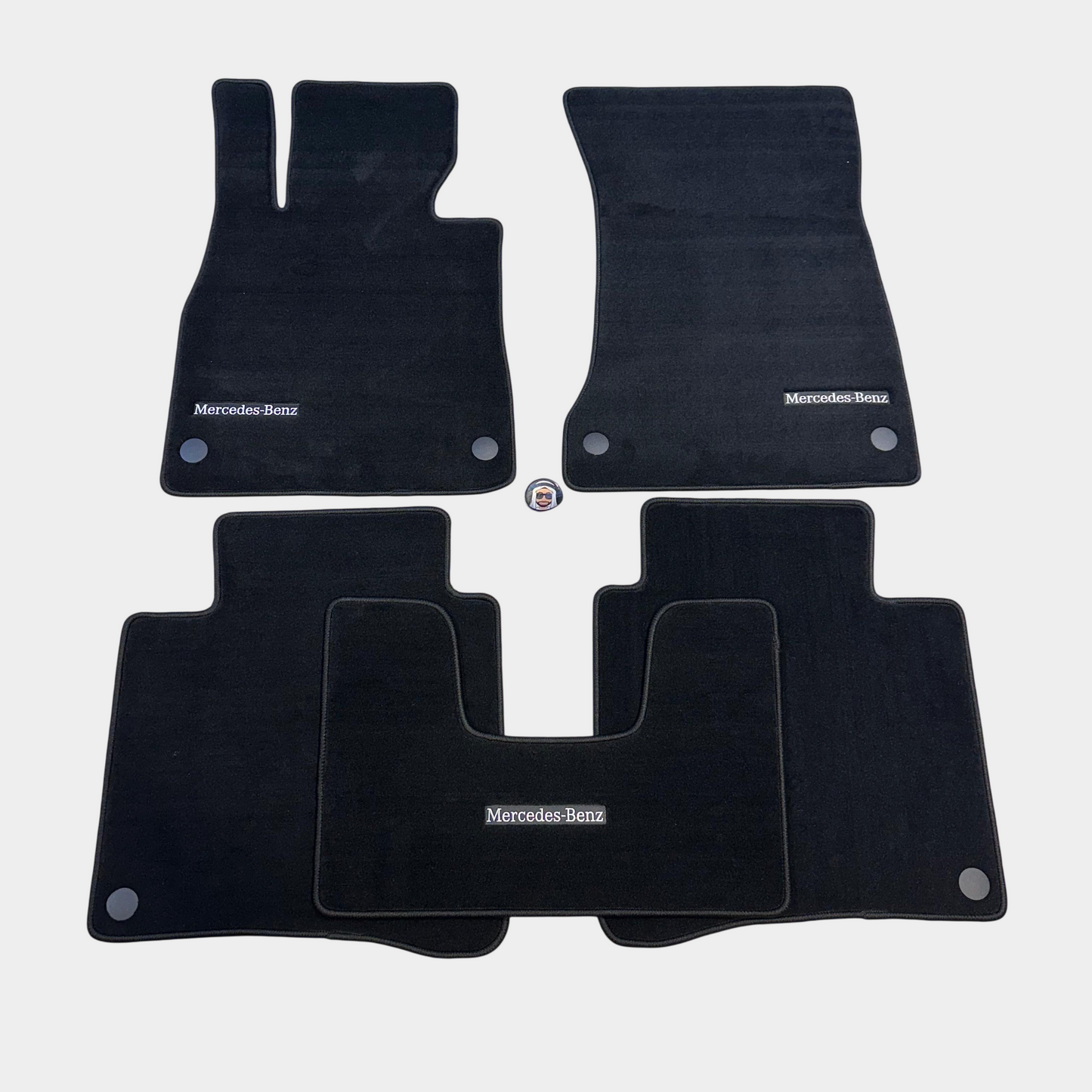 Mercedes S Class W222 Long 2014-2020 Luxury Black Floor Mats with Mercedes-Benz Logo