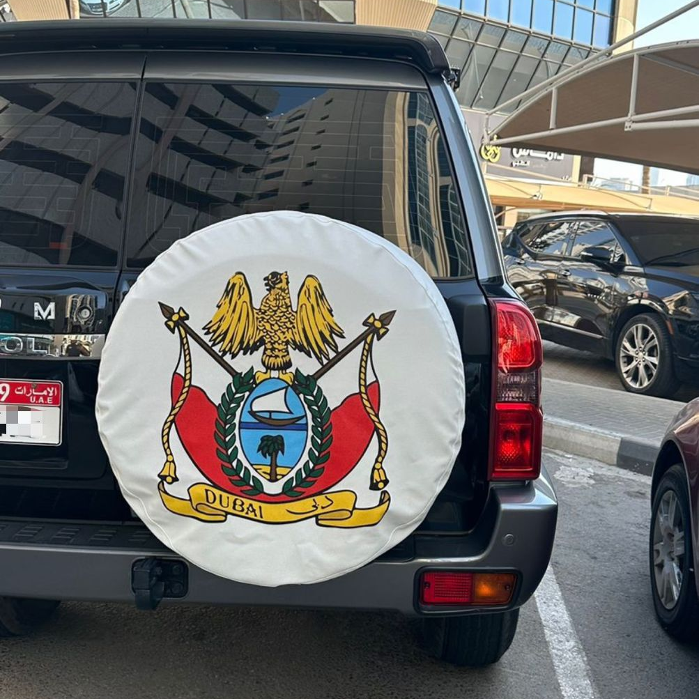 Spare Tyre White Cover on Cover Dubai (Nissan Patrol Y61 Y60)