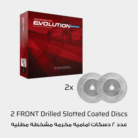 Front Toyota Lexus 340mm Drilled Slotted Brake Disc Rotors PowerStop Evolution CBR3582XPR