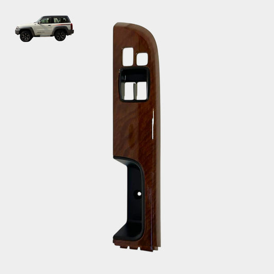 Front Left (Driver) Window Switch Panel - Shiny Brown Wood - Nissan Patrol Y61 VTC (2-Door SWB)