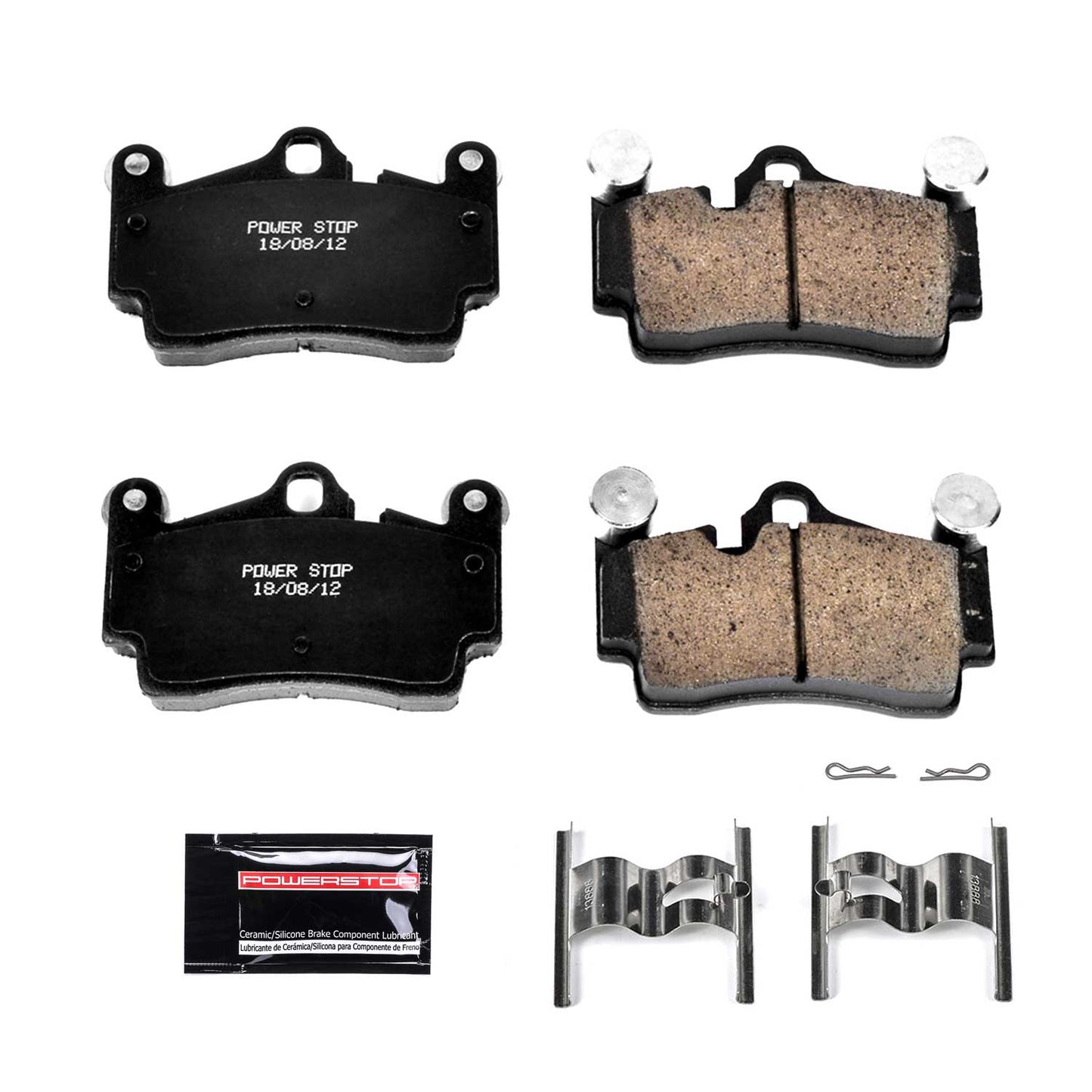 Front Ceramic Brake Pads by PowerStop Evolution Plus for Cayenne Touareg Audi Porsche S Turbo base GTS VW Volkswagen Q7 (2019–2024) (Z23-977)