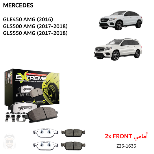 GLE GLS - Front Carbon Ceramic Brake Pads by PowerStop Extreme Z26 (Z26-1636)