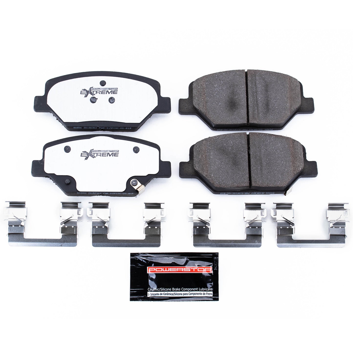 Camaro LT LS (2016-2024) - Front Carbon Ceramic Brake Pads by PowerStop Extreme Z26 (Chevrolet Cadillac XT4 GMC Terrain Buick Envision Lacrosse Regal 321mm 1-piston) (Z26-1886)