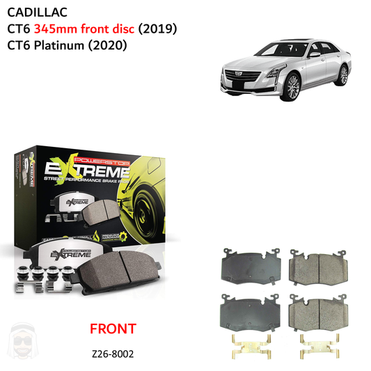 Cadillac CT6 (2019-2020) - Front Carbon Ceramic Brake Pads by PowerStop Extreme Z26 (345mm Platinum) (Z26-8002)