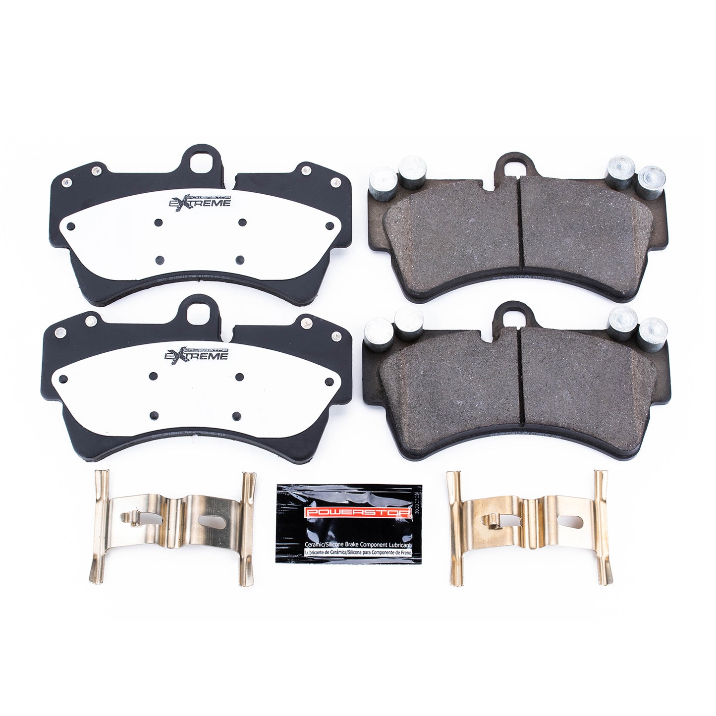 Cayenne Touareg Audi - Front Carbon Ceramic Brake Pads by PowerStop Extreme Z26 (Porsche S Turbo base GTS VW Volkswagen Q7) (Z26-977)