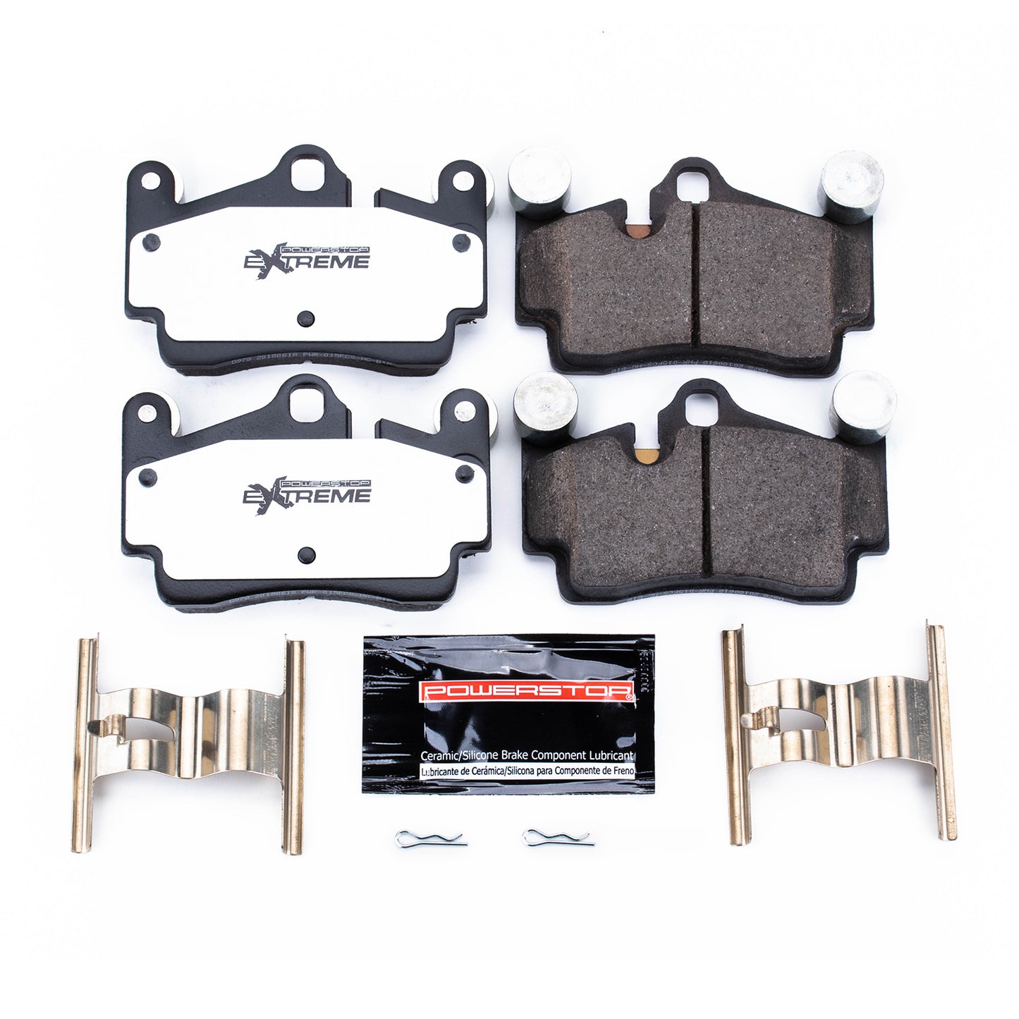 Cayenne Touareg Audi - Rear Carbon Ceramic Brake Pads by PowerStop Extreme Z26 (Porsche S Turbo base GTS VW Volkswagen Q7) (Z26-978)