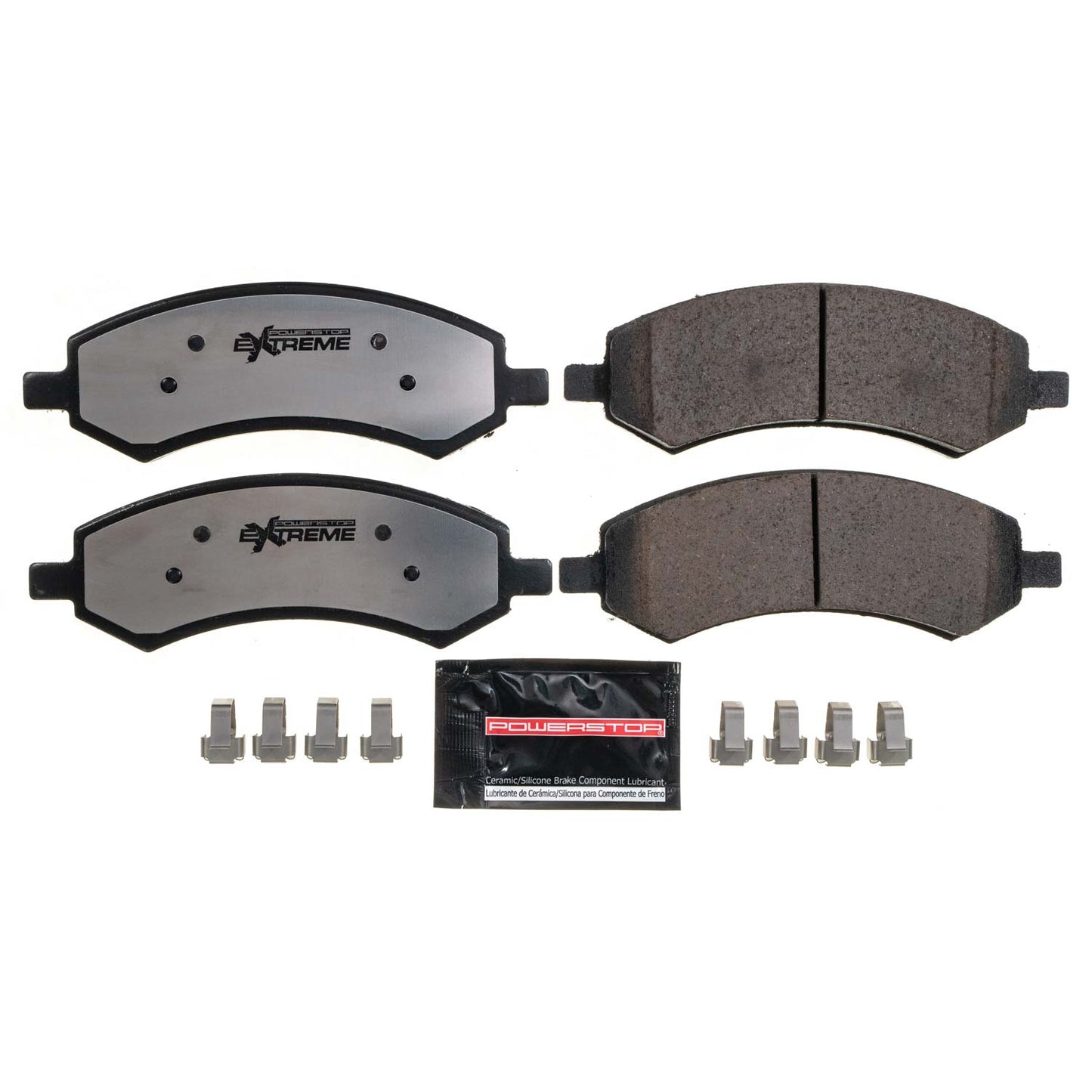 Dodge RAM 1500 Classic 2006 to 2023 - Front Carbon Ceramic Brake Pads by PowerStop Extreme Z36 (Dakota Durango Jeep Wrangler J8) (Z36-1084)