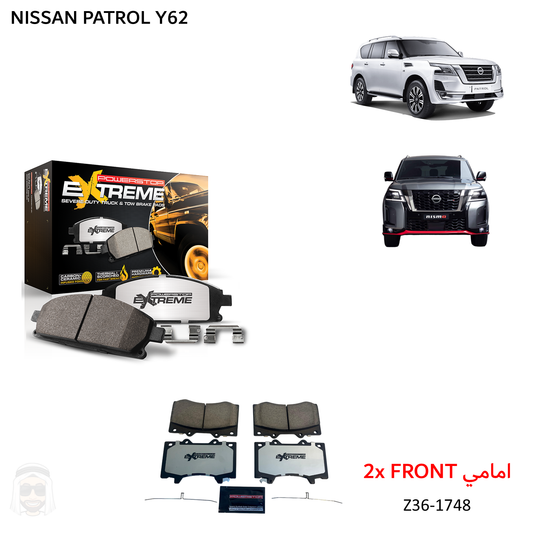 Nissan Patrol Y62 - Front Carbon Ceramic Brake Pads by PowerStop Extreme Z36 (Z36-1748)