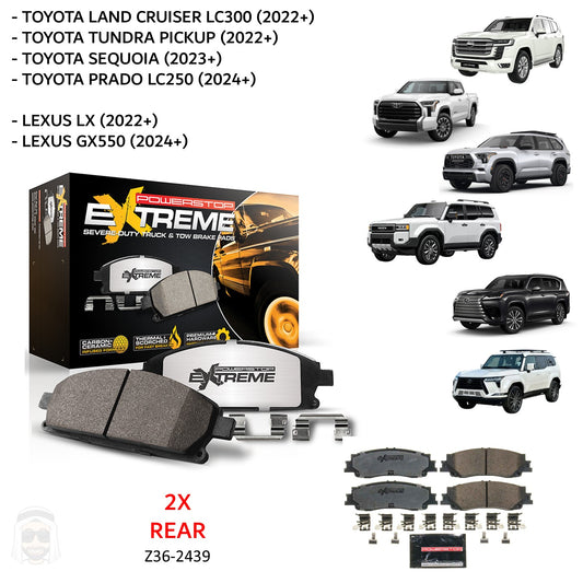 Toyota Lexus Rear Carbon Ceramic Brake Pads by PowerStop Extreme Z36-2439