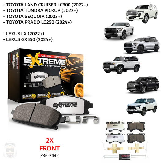 Toyota Lexus Front Carbon Ceramic Brake Pads by PowerStop Extreme Z36-2442