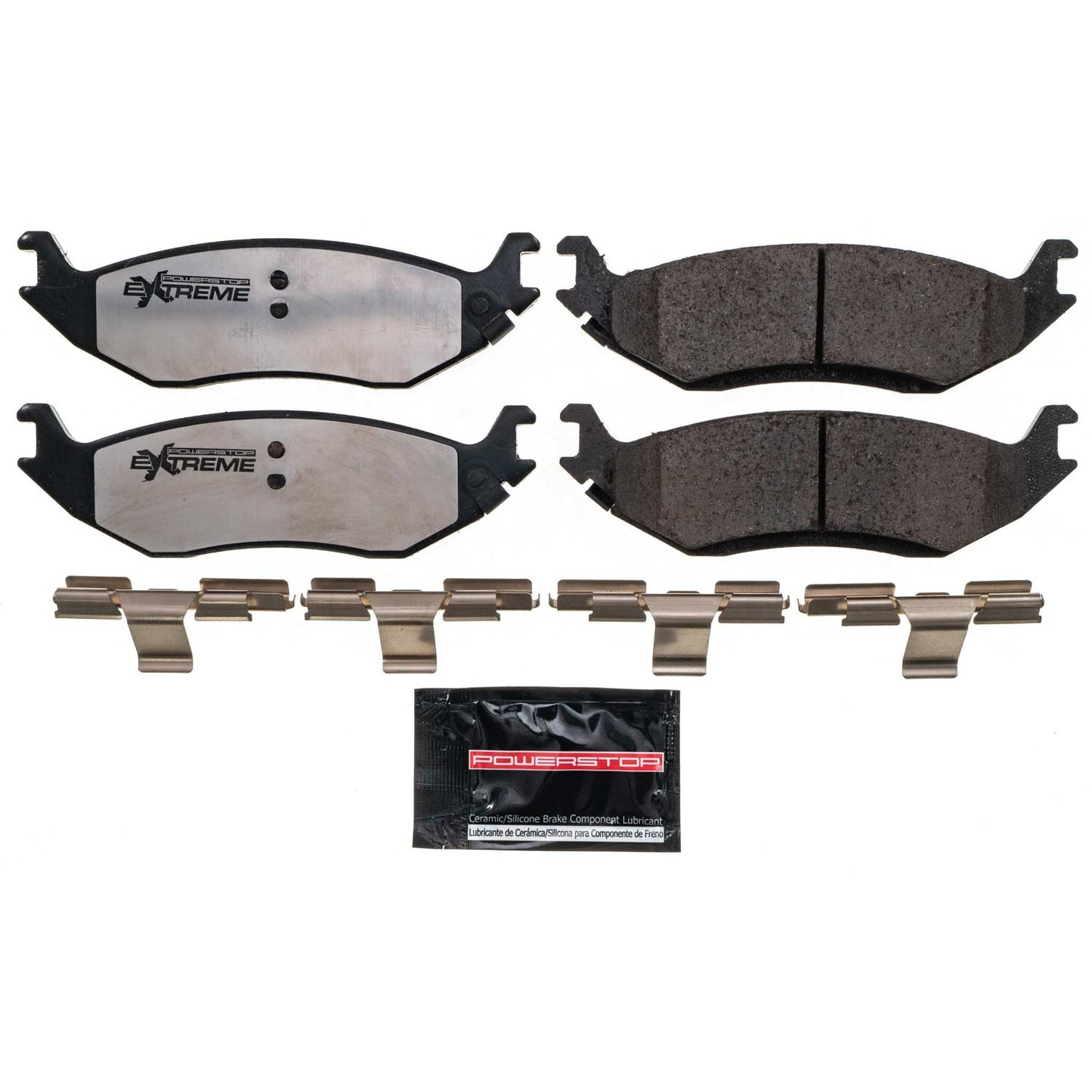 Dodge RAM 1500 Classic 2002 to 2023 - Rear Carbon Ceramic Brake Pads by PowerStop Extreme Z36 (Durango Jeep Wrangler J8) (Z36-898)