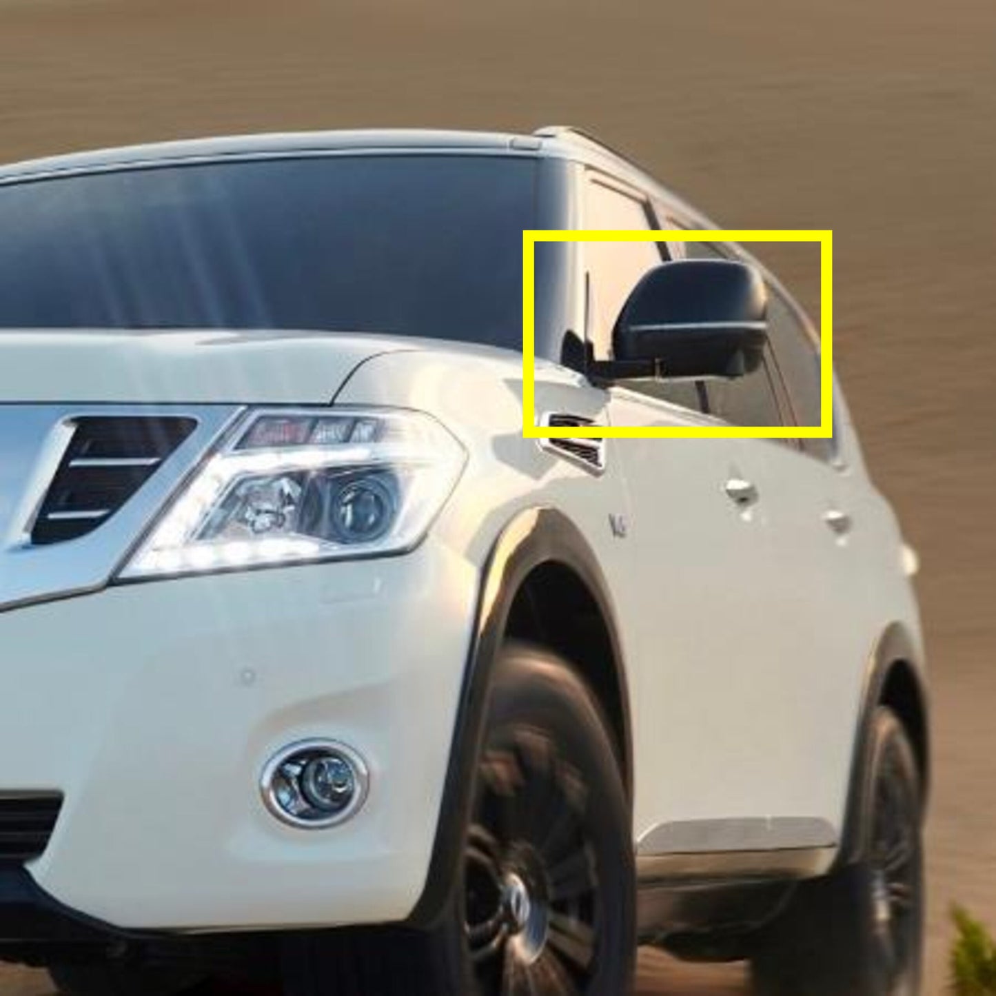 Black Side Mirror Covers with Sequential LED Lights Nissan Patrol Y62