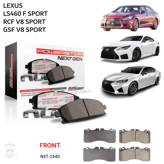 Lexus LS460F GSF RCF V8 Sport - Front Carbon Fiber Ceramic Brake Pads by PowerStop NextGen (NXT-1440)
