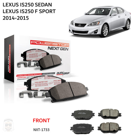 Lexus IS250 2014-2015 - Front Carbon Fiber Ceramic Brake Pads by PowerStop NextGen (Sedan F Sport) (NXT-1733)