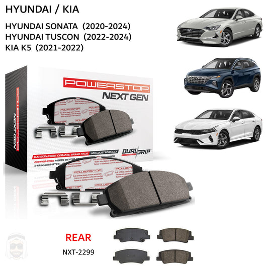Hyundai Kia - Rear Carbon Fiber Ceramic Brake Pads by PowerStop NextGen (Sonata Tucson K5) (NXT-2299)