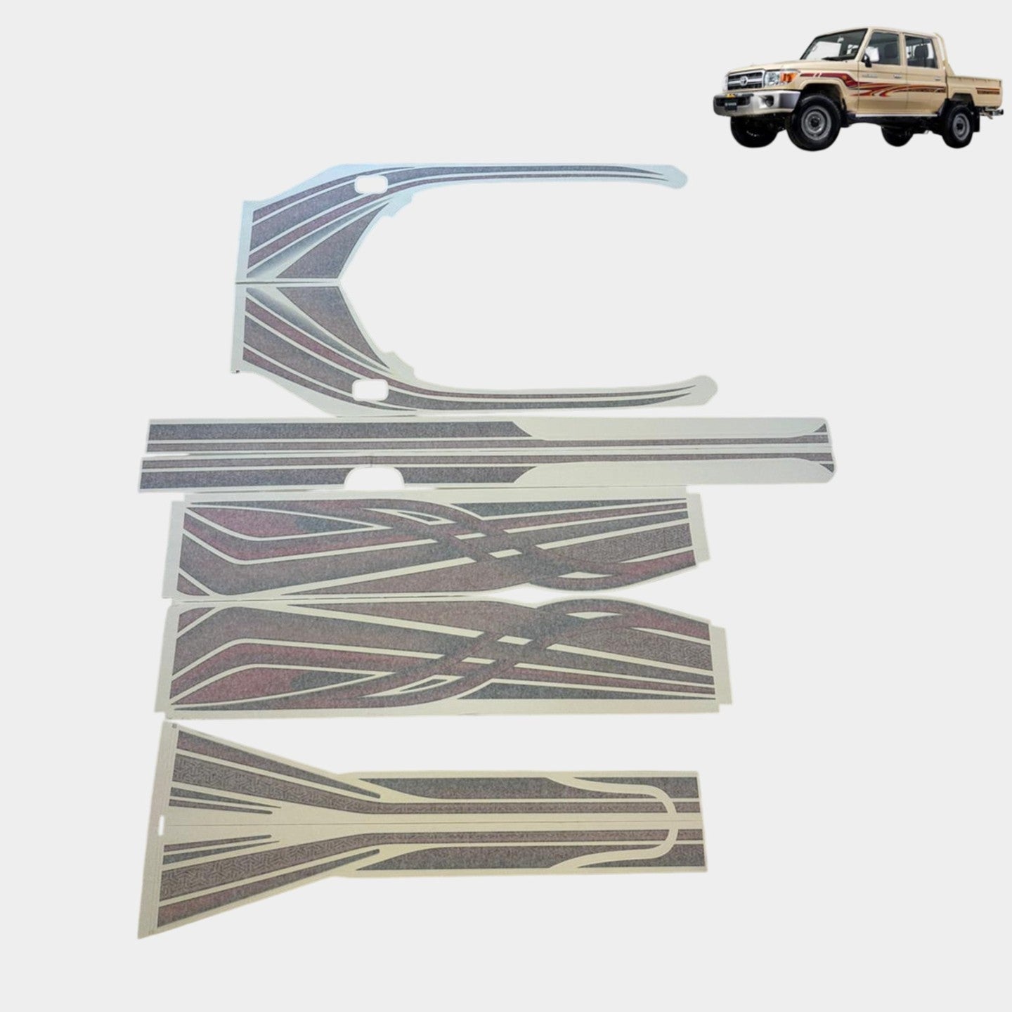 LC79 2019 Double Cab Pickup Side Stripe Stickers - Toyota Land Cruiser LC70