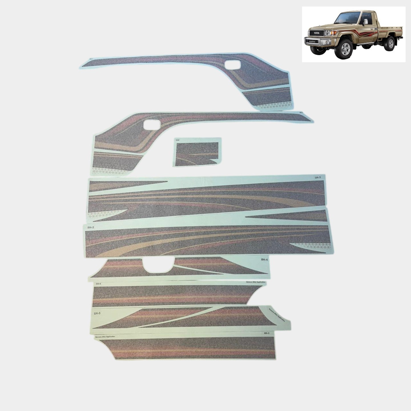 LC79 2020 Single Cab Pickup - Side Stripe Stickers - Toyota Land Cruiser LC70