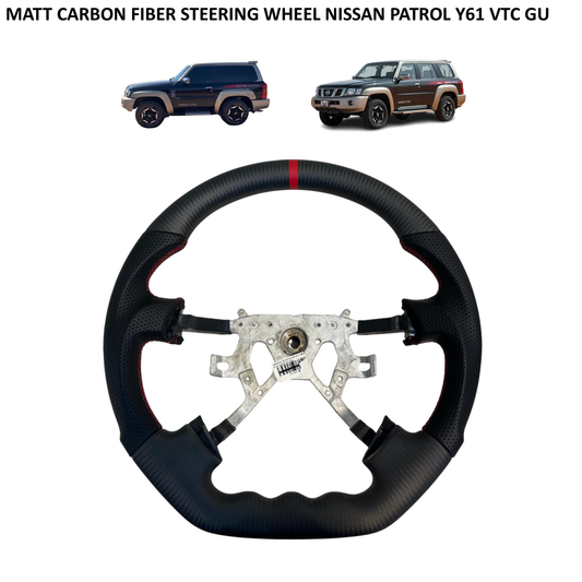 Matt Carbon Fiber Steering Wheel Nissan Patrol Y61 VTC GU